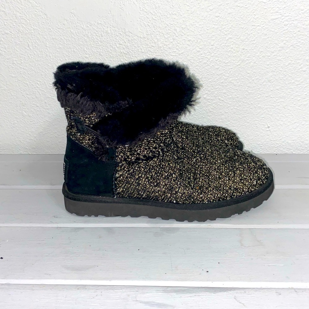 Ugg Mini Bailey Button Fancy Boots Booties 1009293 sz 7